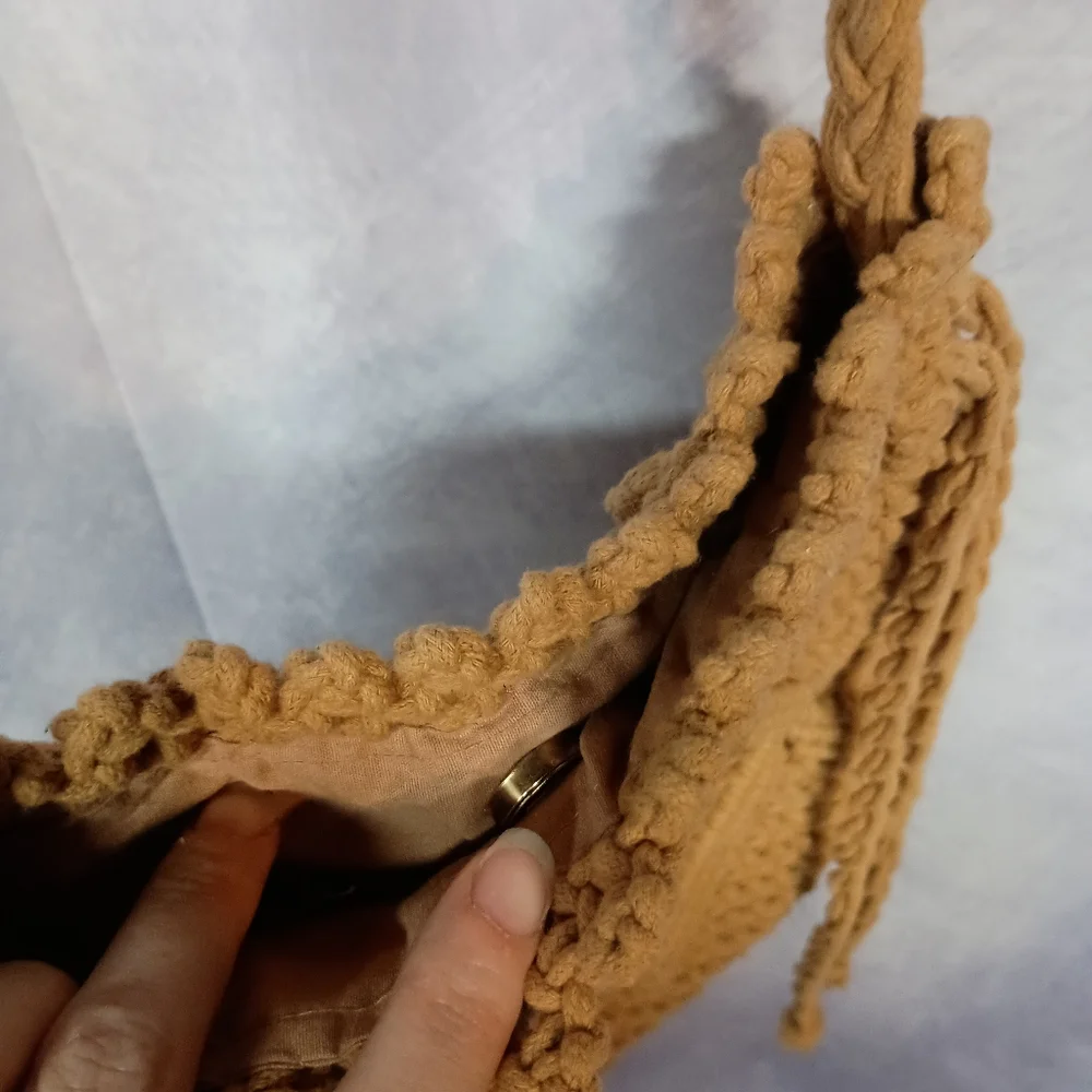 Nanette Lepore Golden Macrame Crochet Crossbody Bag - Picture 5 of 7